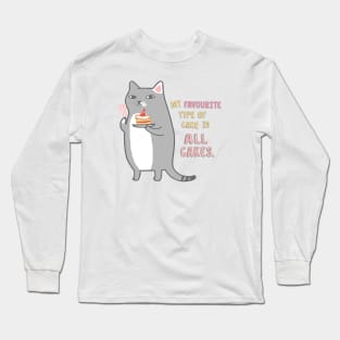 Celebration Cat - Favourite Type Of Cake Long Sleeve T-Shirt